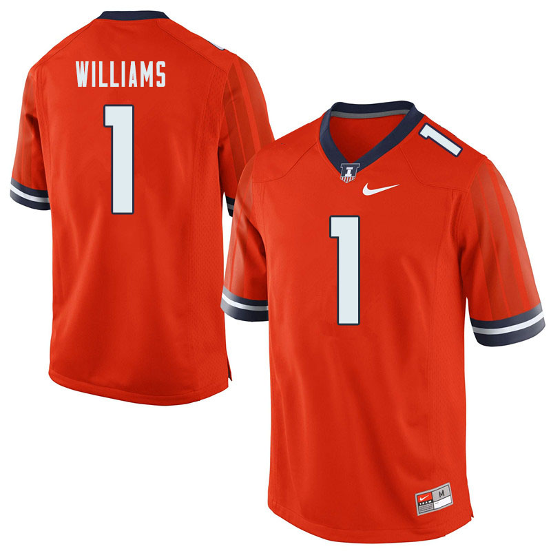 Men #1 Isaiah Williams Illinois Fighting Illini College Football Jerseys Sale-Orange